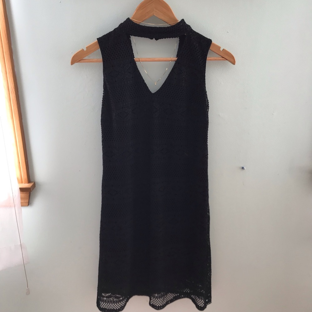Black lace chocker dress